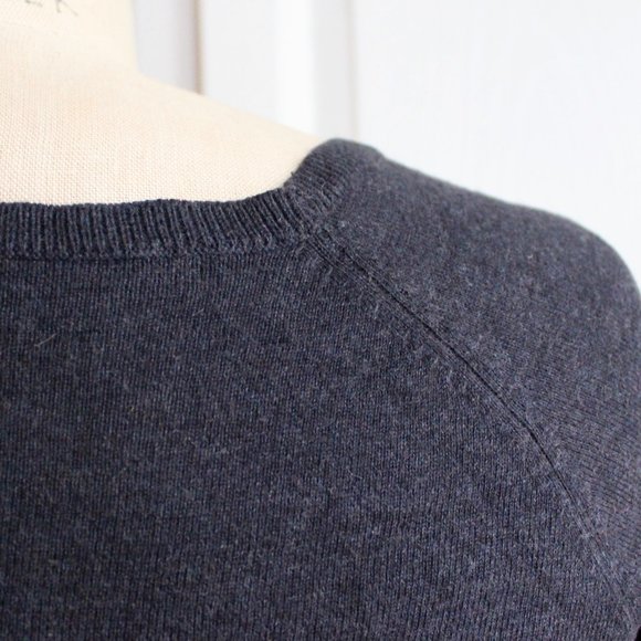 Massimo Dutti Cotton Cashmere Blend Empire Waist Cardigan Navy Blue Size M - Picture 4 of 10